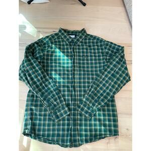 Columbia Men's Button Down Shirt Size Medium Green Plaid Casual Cotton